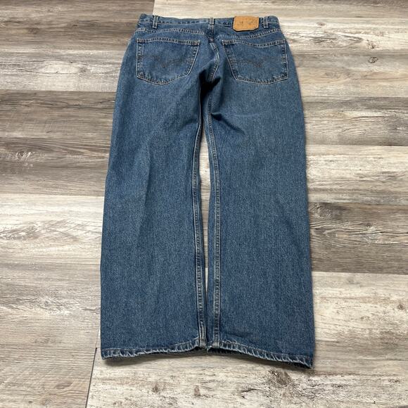 Vintage Levis 505 Red Tab Blue 36x30 Straight Leg‎ Regular Fit Jeans Paper Tag - Picture 1 of 13